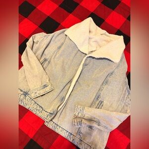 Denim Sherpa-Lined Jacket
